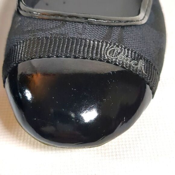 Coach Womens Black Signature Logo Flats - Picture 8 of 8